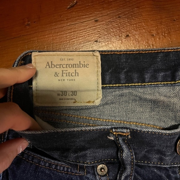 Abercrombie & fitch men’s 30x30 blue denim slim fit jeans EUC - Picture 3 of 8